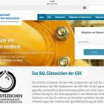 Screenshot Startseite Gütegemeinschaft Schwerer Korrosionsschutz